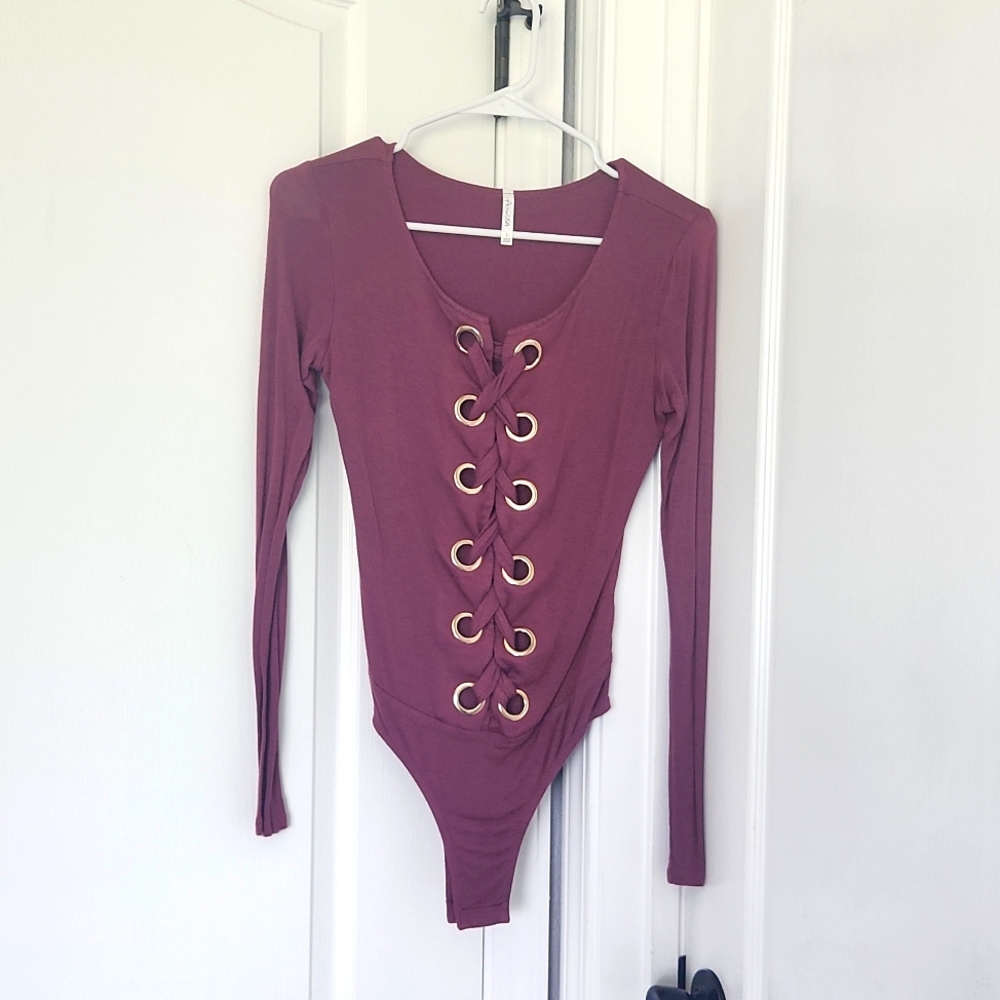 Grommet detail bodysuit